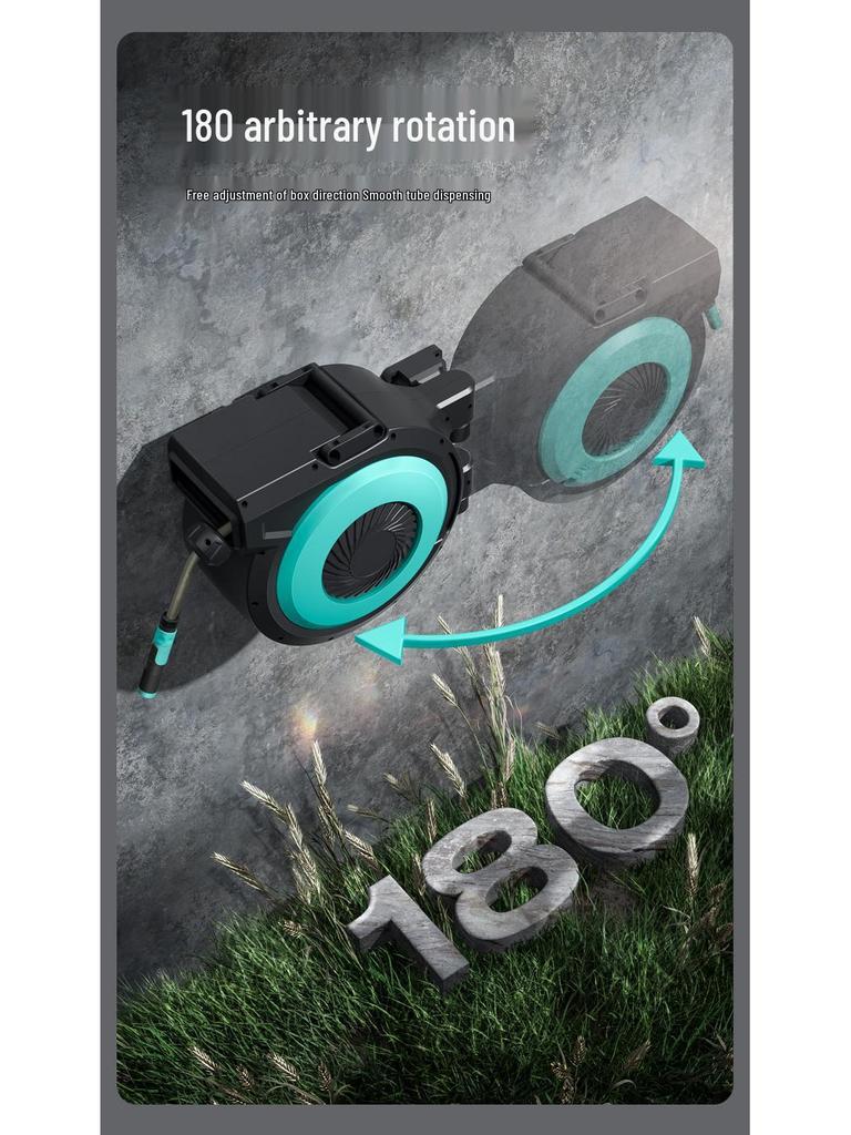 Automatischer Wandmontierter Einziehbarer Gartenschlauchaufroller mit Hochdruck-Wasserpistole zum Gießen, Autowaschen und Reinigen des Bodens