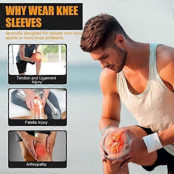 Bambus-Knieschoner, 2 Stück Sport-Knieschoner für Damen und Herren, Kniebandage bei Arthrose, elastische Knieschoner (XL)