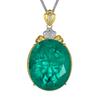 Jewelry Simulation Emerald Big Egg-Shaped High-End Pendant Necklace Main Stone 25 * 30