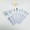 Blue Transparent Handle Makeup Brush Set Gradient Ferrule Soft Synthetic Hair Full Face Cosmetic Brushes for Powder Eyeshadow