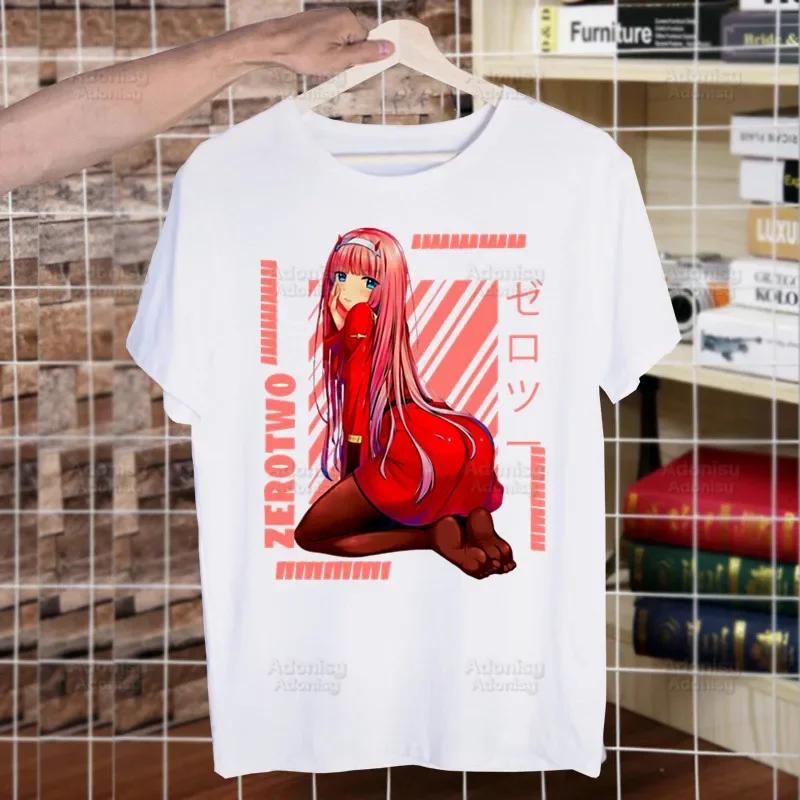 ZERO TWO Men's T-shirts Funny Hip Hop Summer Women Men Darling In The Franxx Anime Tshirts Streetwear Ulzzang Harajuku T-Shirt
