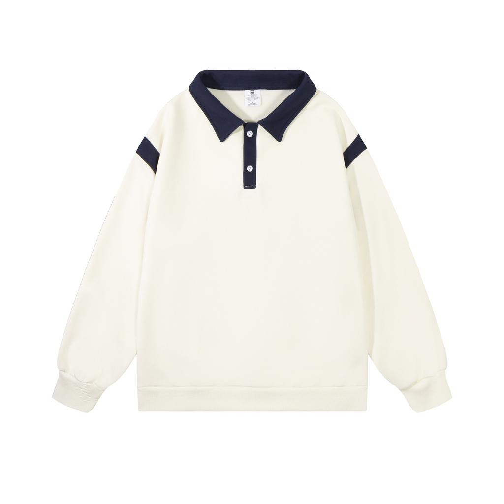 Men's   And  Women's  Versatile  Leisure  Loose  Flip Collar  Shirt  Long Sleeves  Upper Garment