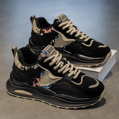 Men's Shoes Winter New Warm Thickened Cotton Shoes Velvet Men's Sports Shoes Non-slip Wear-resistant Dad Shoes