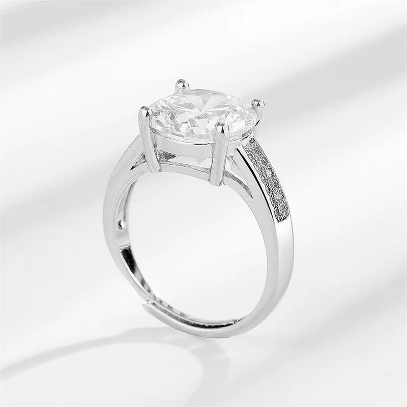 Cold wind super flash moissanite ring women's 925 silver Hong Kong style celebrity high-end fashion Valentine's Day simulation diamond ring