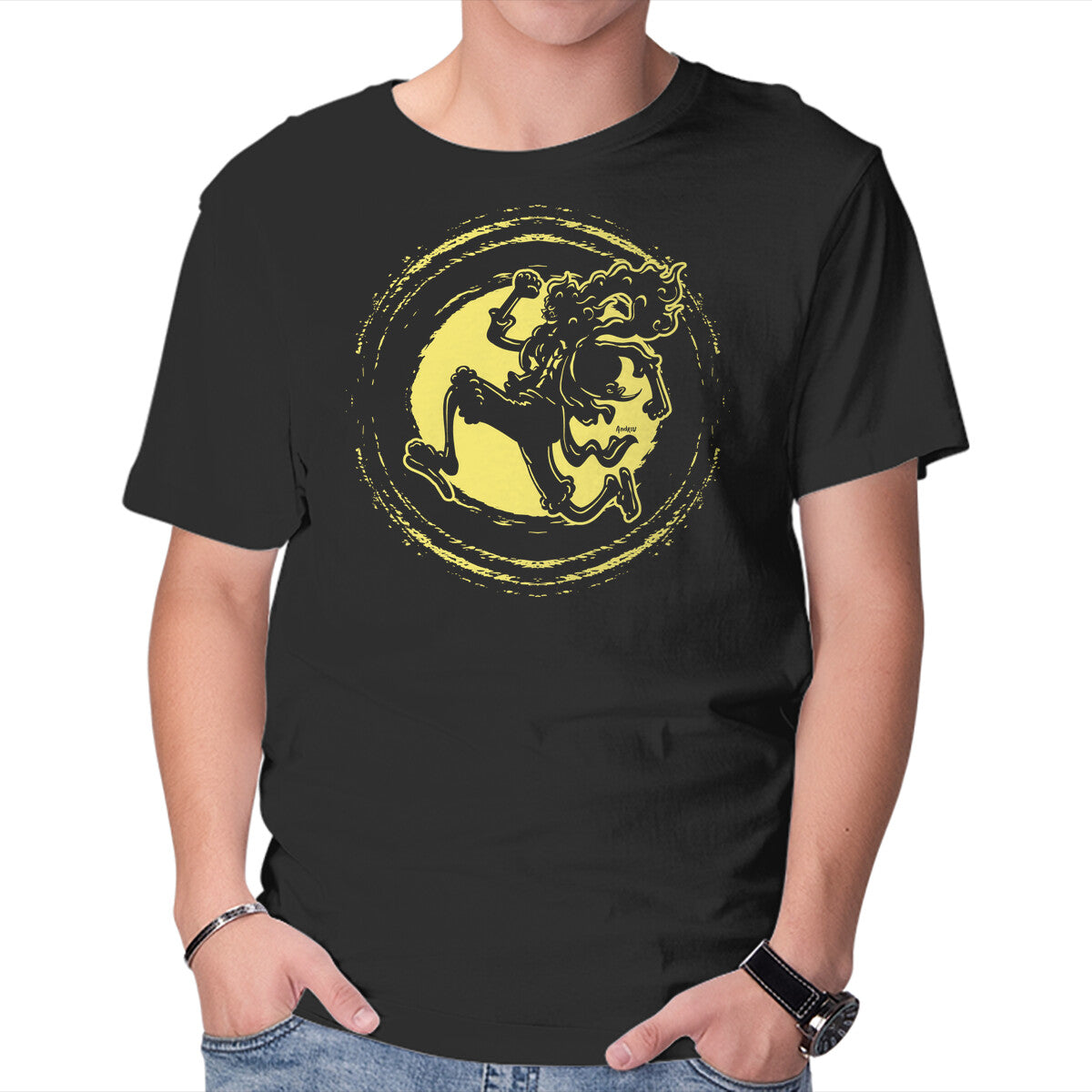 Unisex Crew Neck T-Shirt Nika Pirate Graphic Short Sleeve Casual Tee S
