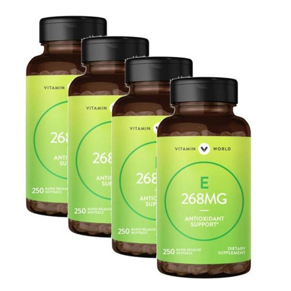 Vitamin World Natural Vitamin E 400IU 268mg Vitamin-E 4 pcs 250 Tablets