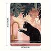 1pc Black Cat in Bathtub Wall Art - Whimsical Retro Iron Metal Sign, 20.32x30.48 cm Humorous Cat-Themed Decor for Bathroom, Livi