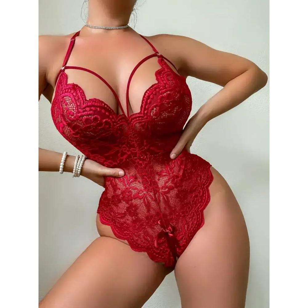 Erotic Costume Open Crotch Women Babydoll Dress Lace Dirty Women's Underwear Female Crotchless Sexy Lingerie Set Bodysuits