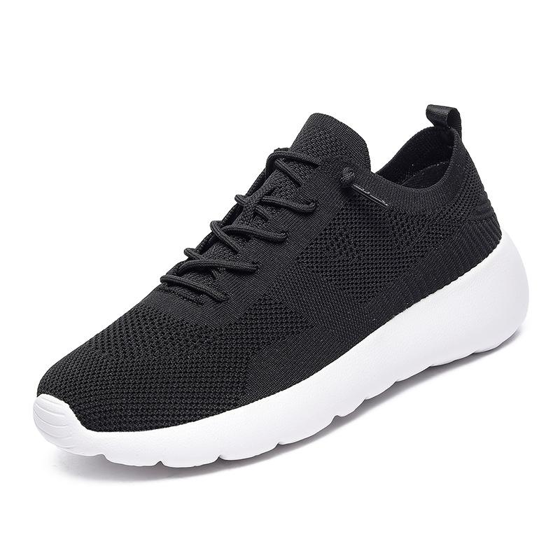 2024 šněrovací pletené tenisky pro muže a ženy, prodyšné a lehké párové běžecké boty, vysoce elastické platformové síťované boty, boty pro dojíždění