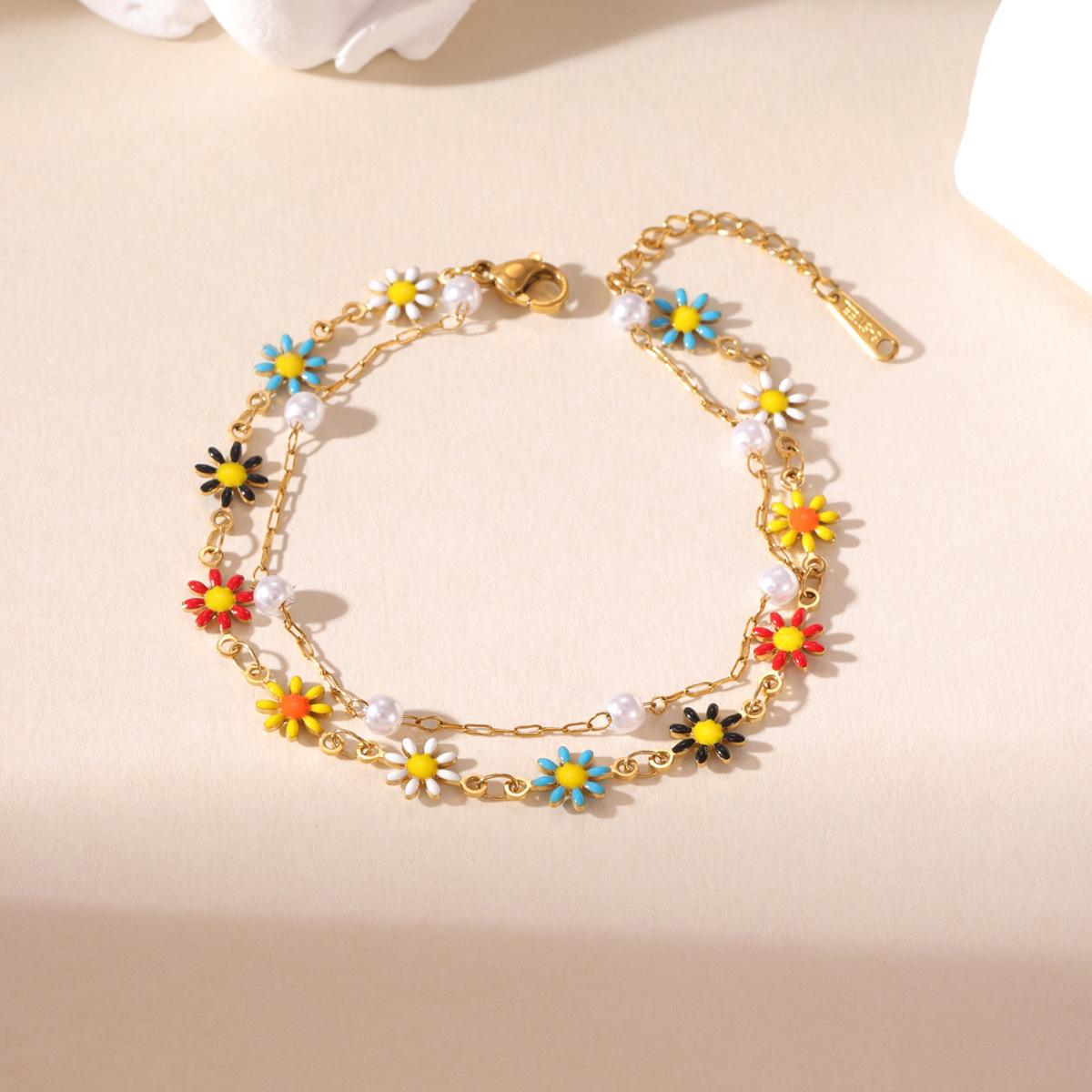 Браслет-подвеска с морским существом из нержавеющей стали с покрытием 18 карат для женщин – Летний аксессуар в морском стиле