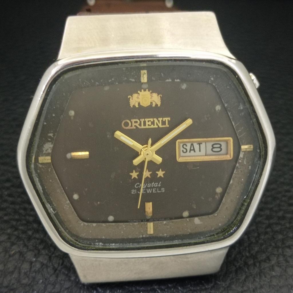 JAPAN VINTAGE ORIENT CRYSTAL AUTOMATIC 46943 MENS ORIGINAL DIAL WATCH a703470-1 R213c-a703470