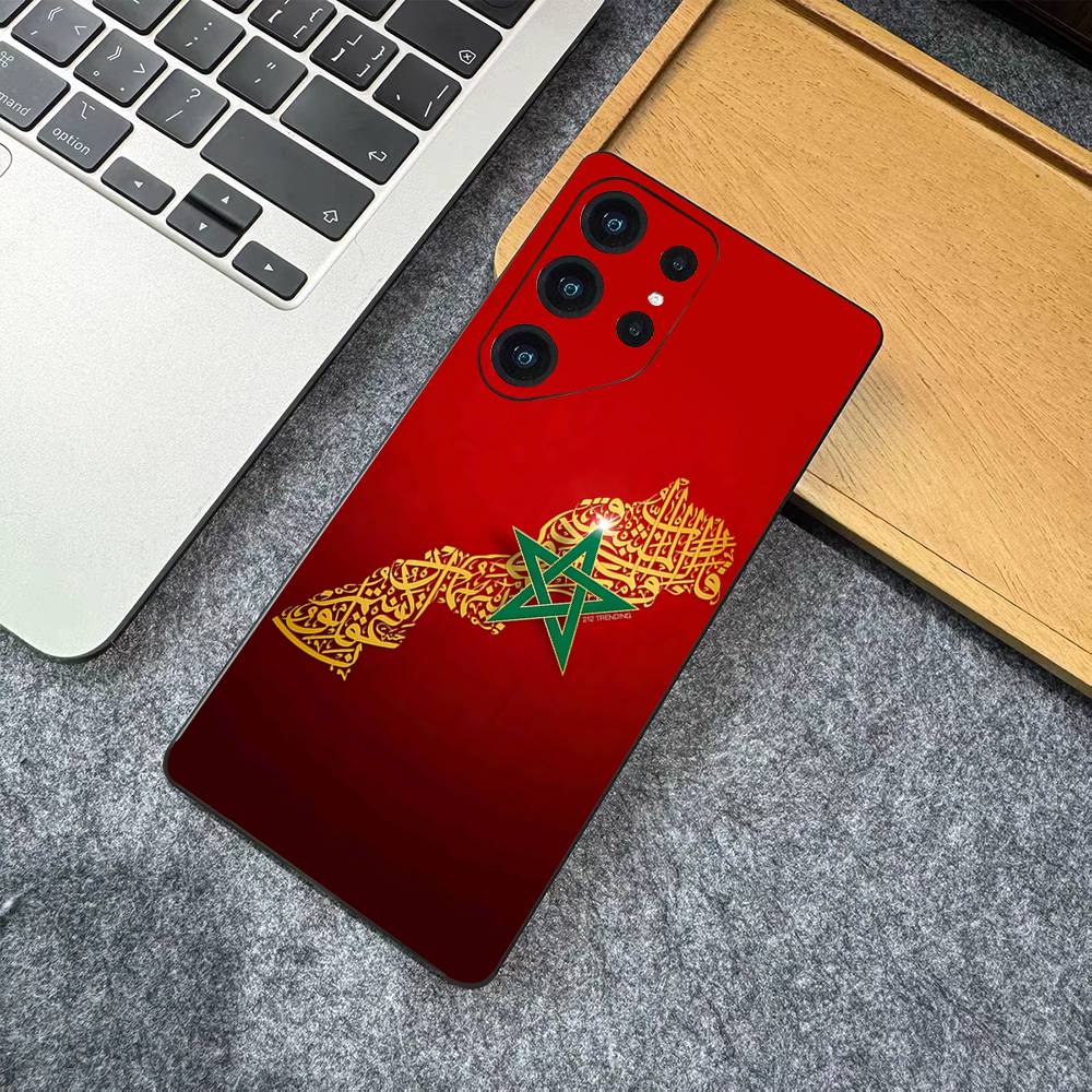 Morocco Map Flag Phone Case For Samsung S 24 Fe 25 Ultra Plus 20 Lite 21 30 22 23 24 22 Ultra 5G Fundas