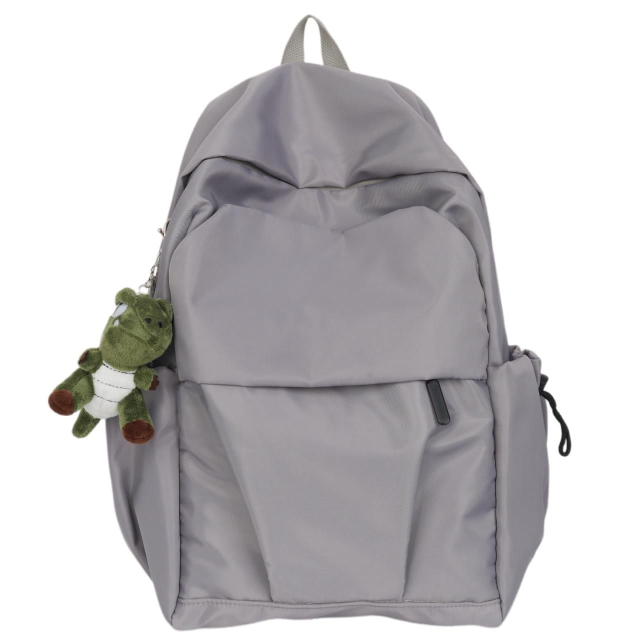 

School bag women s large-capacity solid color casual backpack men s trend campus junior high school student backpack