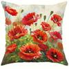 Home Decor Colorful Poppy Flower Pillow Covers For Home Pattern Cushion Cover Suitable For Sofa Bedroom Car Pillow Cover