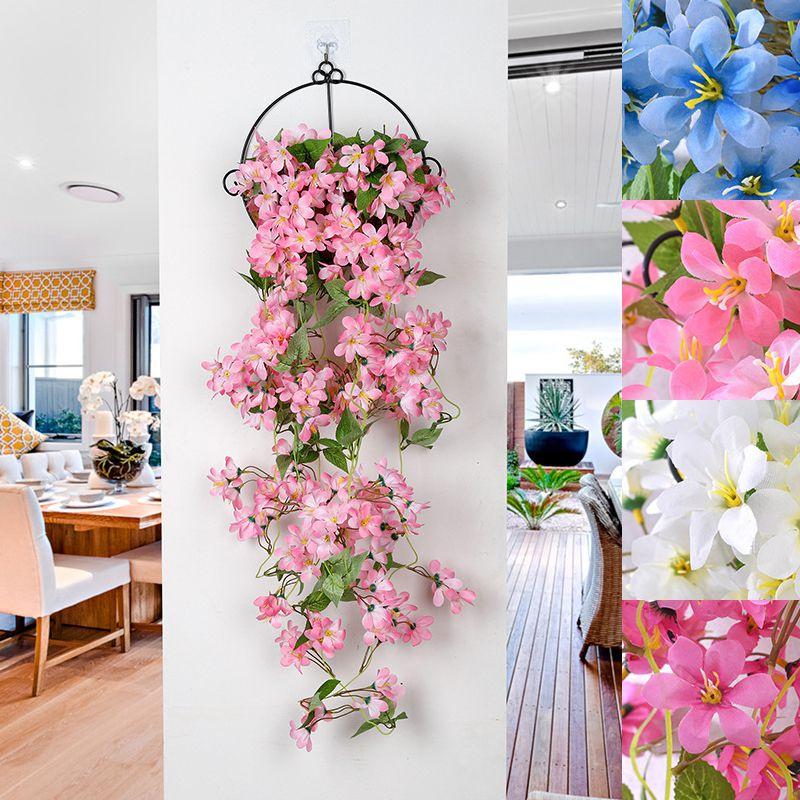 Winter Jasmine Artificial Fake Hanging Silk Flowers Vine Plant Home Garden Decor