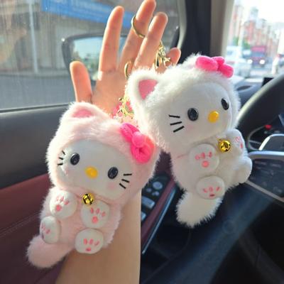 Long Tail Bag Doll Black Leather Pendant Cat Plush Pendant