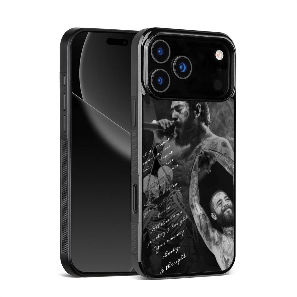 P-Post M-Malone Singer Phone Case For IPhone 17 16 15 14 13 12 11 Pro Max Plus Mini Plus Hard Mirror Surface Protect Funda