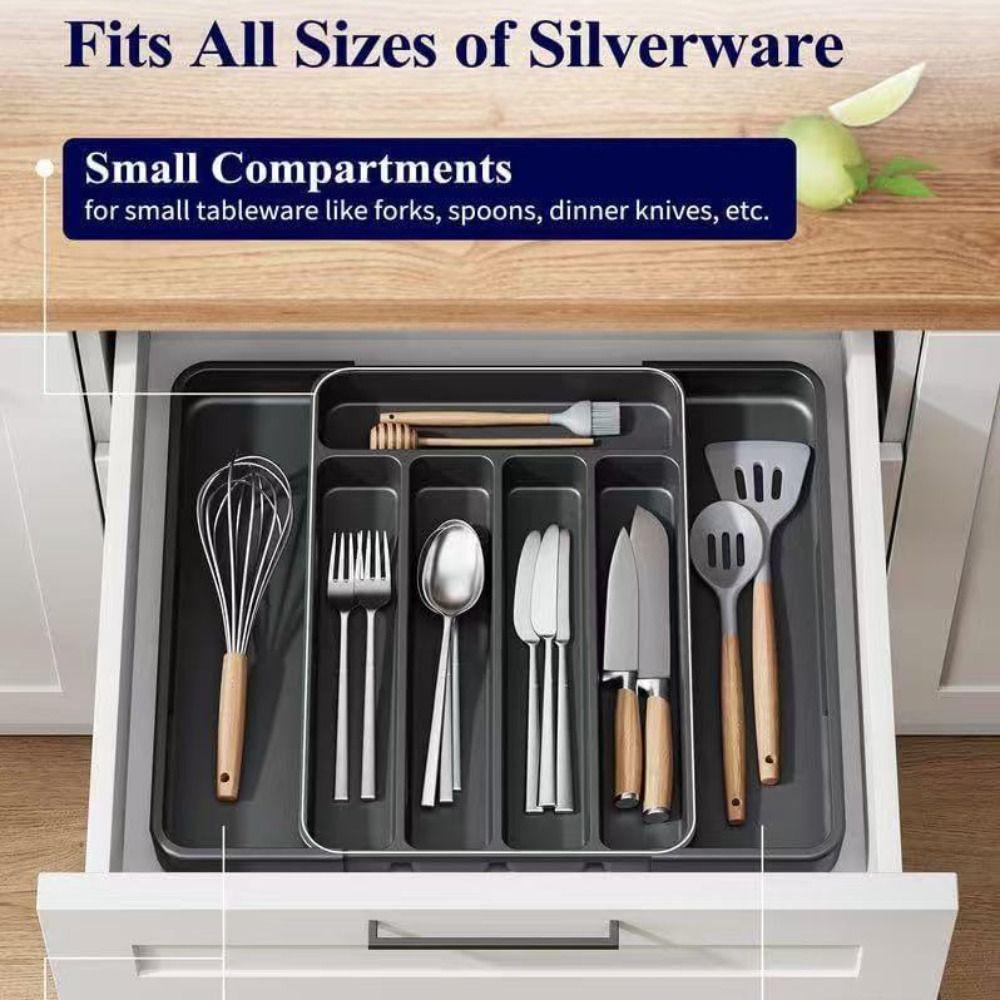 Adjustable Cutlery Drawer Organizer Save Space Dividers Kitchen Storage Solution Versatile Expandable Cutlery Tray Drawer