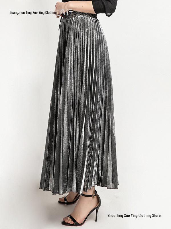 Plus Size High Waist Pleated Beach Skirt for Women - European & American Style