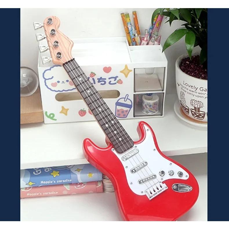 17 Inch Kids Electric Guitar Toy 4 Strings LED Lights Portable Musical Instrument Birthday Gift for Beginners Boys Girls Toys