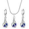 Womens Zircon Crystal Jewelry Set Vintage Rotating Teardrop Necklace Earrings Boho Chic Accessory