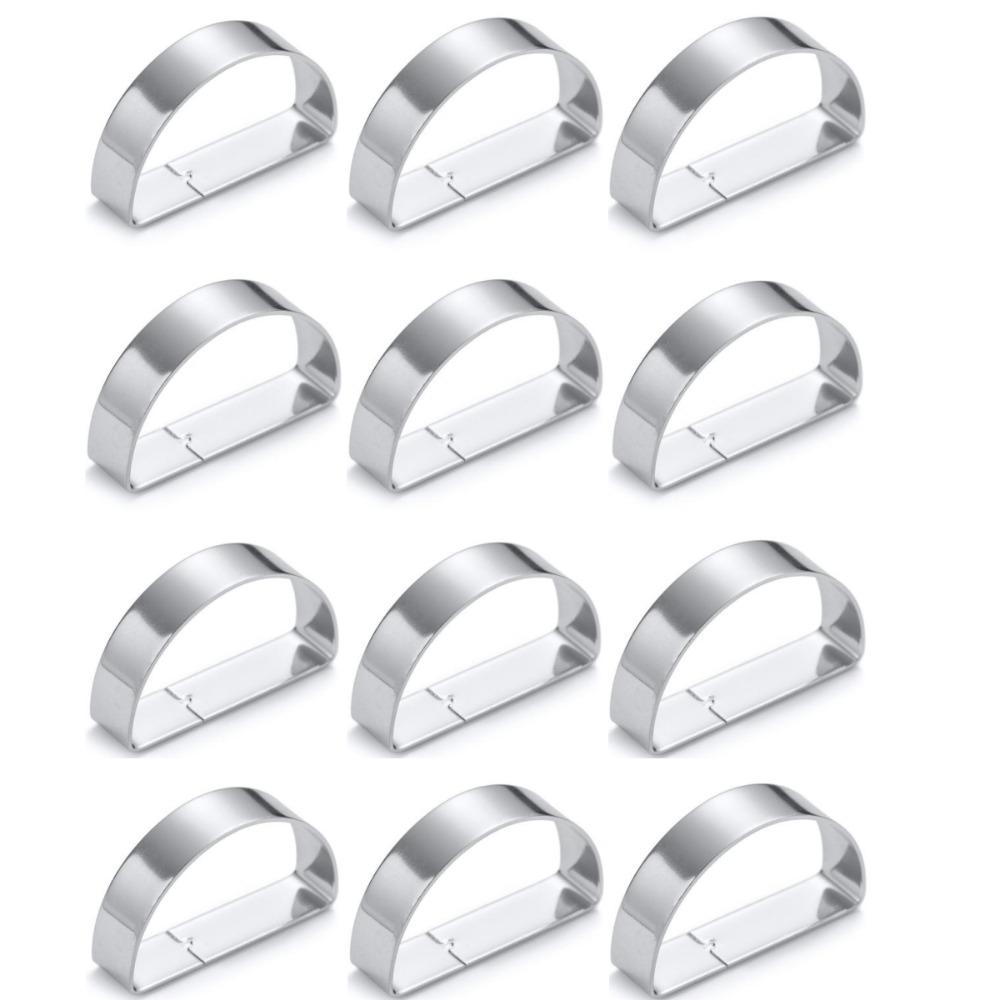 1/6/12pcs D-shaped Napkin Holder Metal Dinnig Table Decoration Elegant Napkin Ring Buckles Kitchen