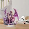 Bohemian Purple Dragon Fairy Acrylic Figurine for Home Bedroom Cafe Table Ornament, Gift for Teens & Women, Christmas Decor, Nurseries