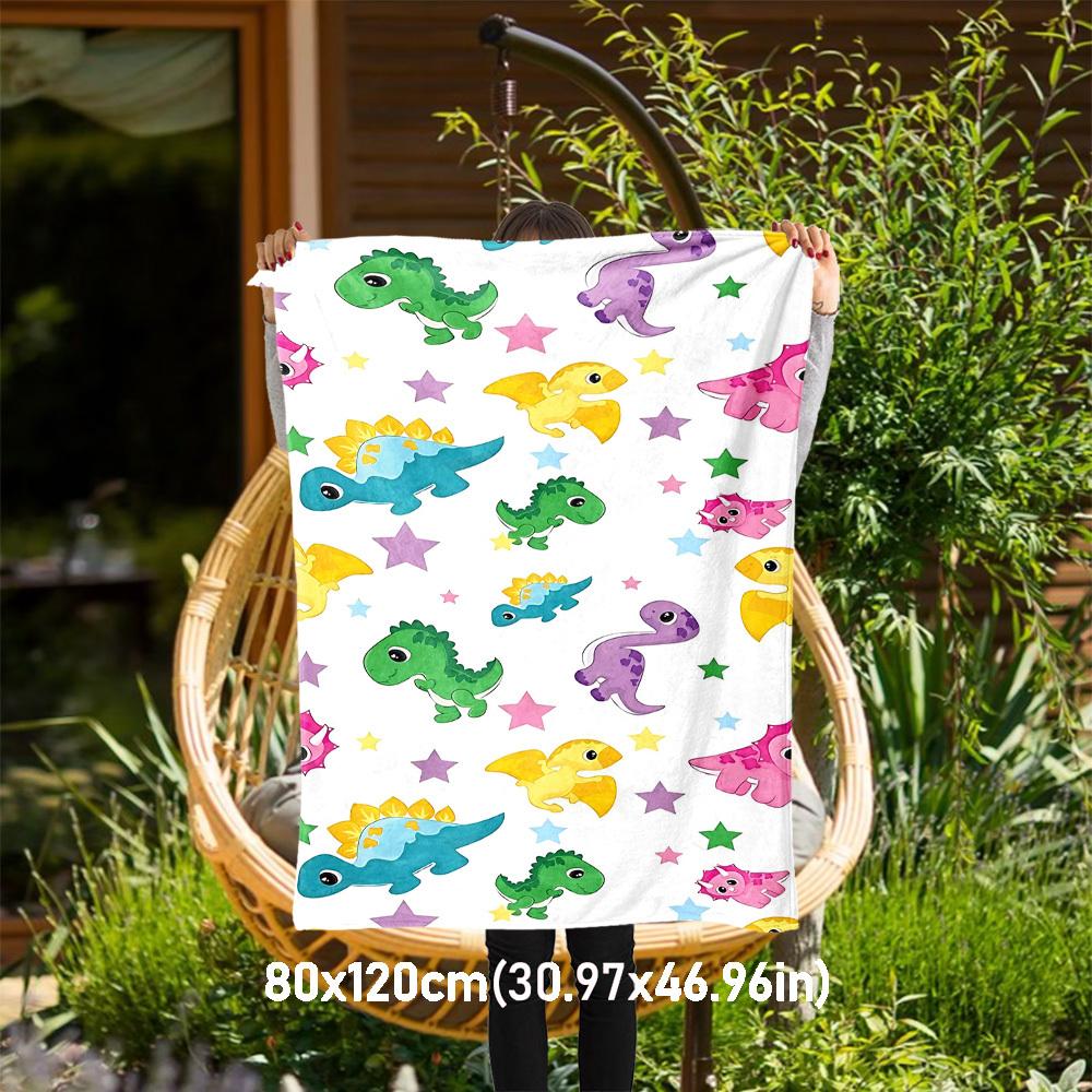 

1PC dinosaur starOutdoor Flannel Blanket - Soft Plush Decor for Picnics, camping, Bedroom, Playroom, Office, or Lunch Break 1218A 80x120cm(31x47inch)