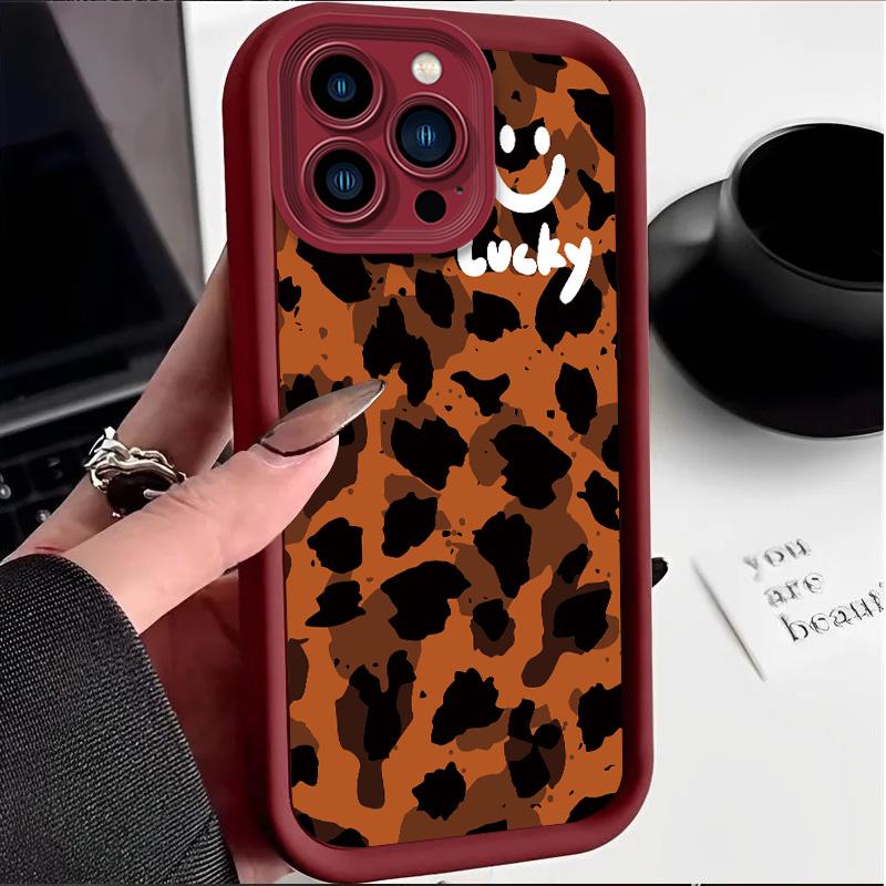 Leopardtrykt motedeksel Fleksibelt mykt silikon TPU-skall fullt bakdeksel til Xiaomi Redmi Samsung Infinix
