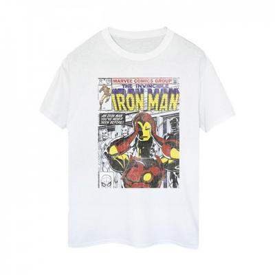 Dámské/Dámské tričko Iron Man Head Gear Off Cotton Boyfriend T-Shirt