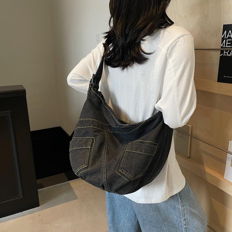 Commuter Denim Bag Women's Tote Bag Large Capacity Shoulder Bag