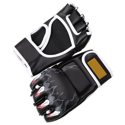 Guantes de Saco de Boxeo Duraderos de Medio Dedo para Entrenamiento de Boxeo Sanda Lucha Combate Competición Negro #1