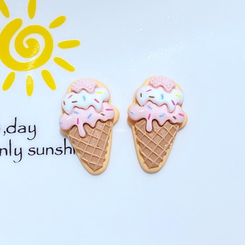 10Pcs New Resin Lovely Cartoon Ice Cream / Cake Flat Back Cabochon Scrapbook DIY Embellishments Accessories