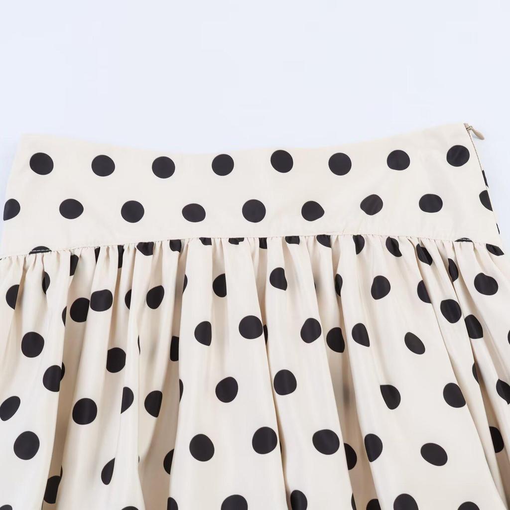 2026 Spring European & American Women's Polka Dot Balloon Skirt Pants
