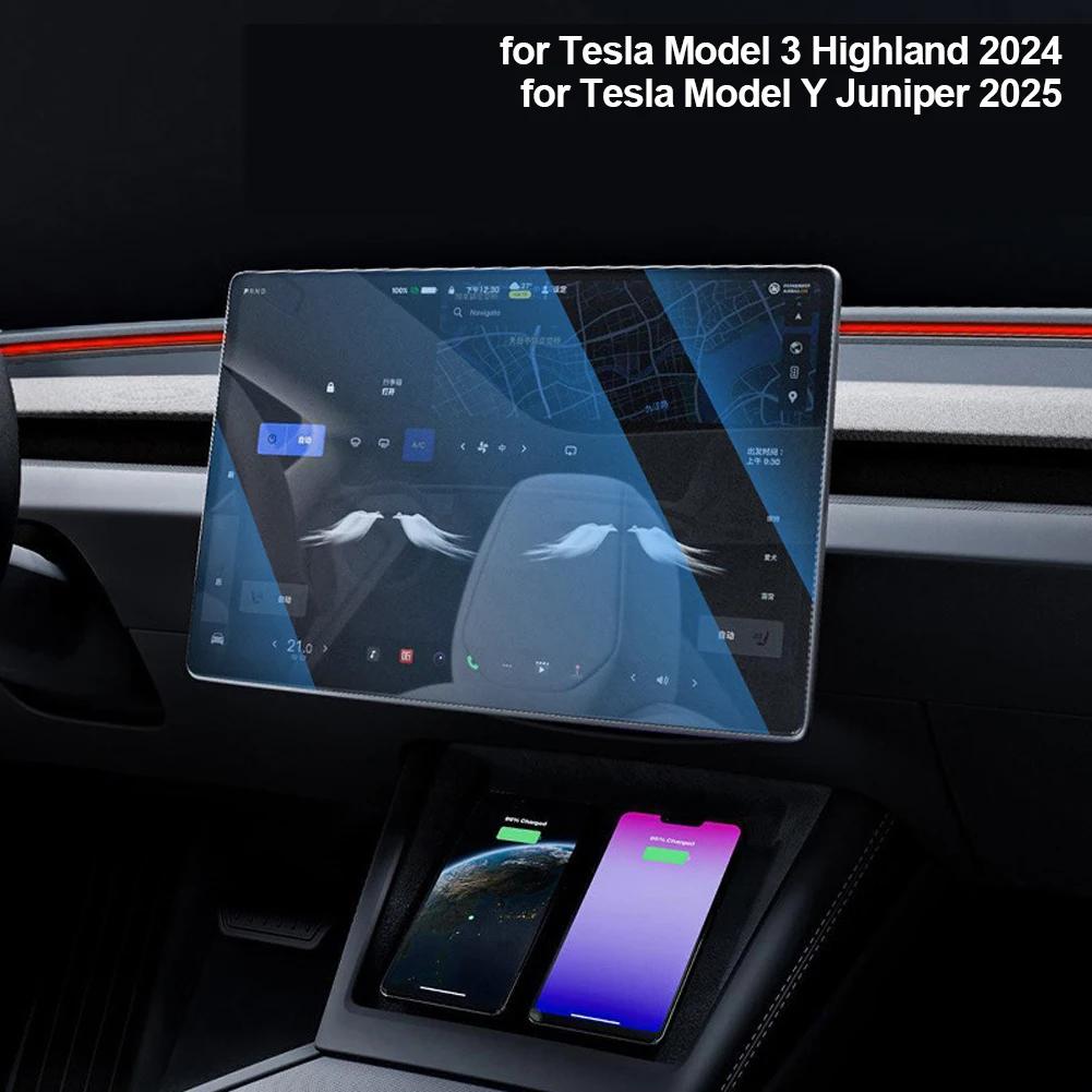 Tesla Model 3 Highland Model Y Juniper 2025 Arka Orta Konsol Dokunmatik Ekran Koruyucu Temperli Cam Film