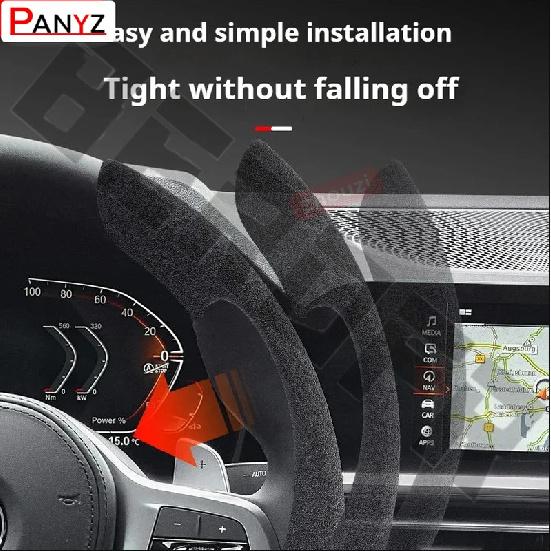 Car Steering Wheel Cover black suede leather For Subaru Forester XV Outback Legacy WRX Tribeca Levorg Car Steering Wheel Cover