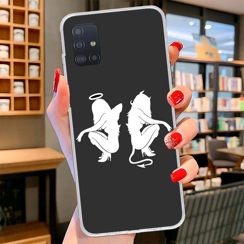 Angel Devil Sexy Girl Cover Phone Case For Samsung Galaxy A12 A22 A32 A52 A72 A02S Phone Case Note 20 Ultra 10 S10 Plus A51 A71