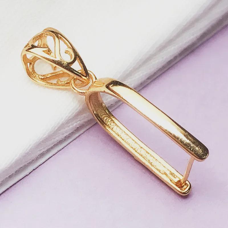 Adjustable S925 Silver-Plated Pendant Buckle with 18K Gold Jade Clip