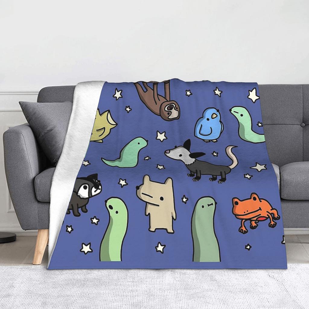 Starry Night Opossum Van Gogh Possum Funny Rodent Blankets Breathable Soft Throw Blanket for Bed Outdoor Plush Thin Quilt