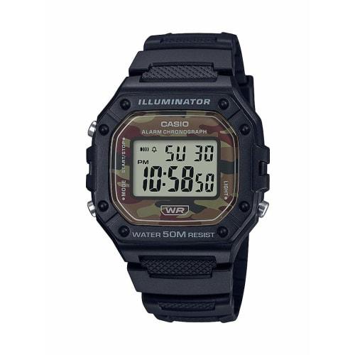 

Casio Men s Classic Camouflage Quartz Watch with Resin Strap, Black, Size 21.1 (Model: W-218H-5BVCF)