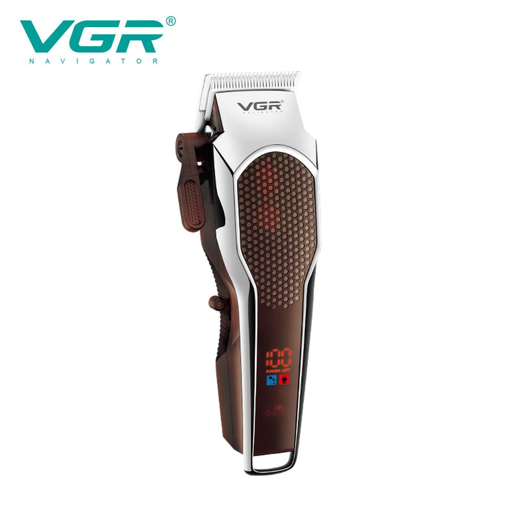 New VGR Cordless Hair Trimmer Professional Rechargeable Electric Barber Hair Clipper with LED Display Shaver Men's Hair Clipper Shape Carving V-189