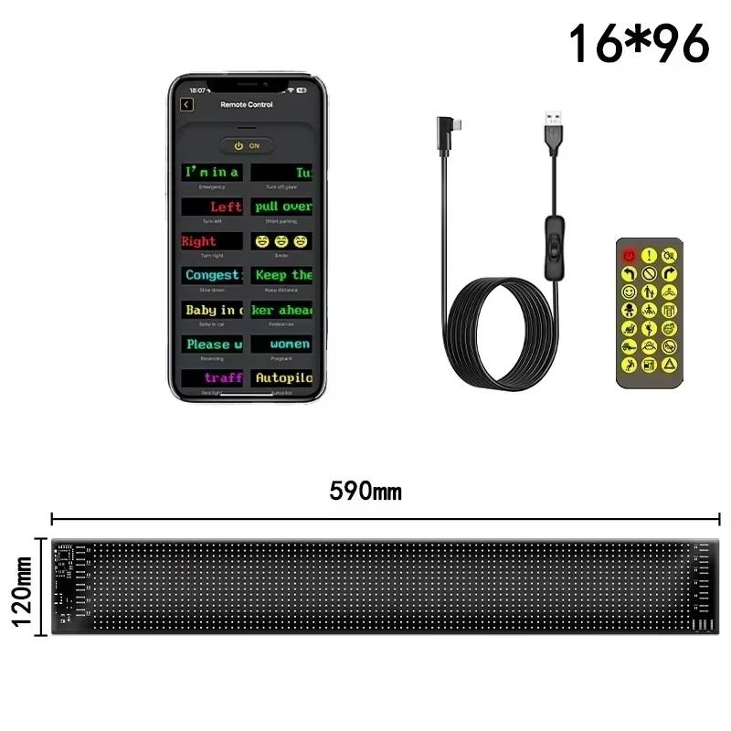 Car LED Matrix Pixel Panel with APP Control RGB Graffiti Scrolling Text Advertising Board DIY Funny Pattern Animation Display