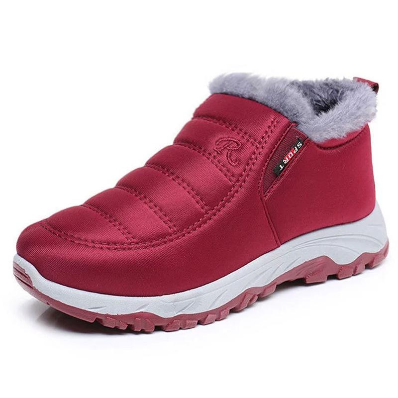 Shoes Women'S Suede Snow Boots For Winter Warmth Waterproof Sliding Boots For Warmth Outdoor Short Boots