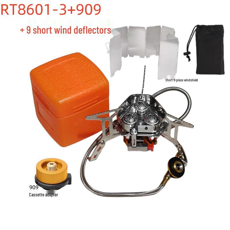 OEING Portable Folding Camping Gas Stove with Wind Deflector 160*93mm