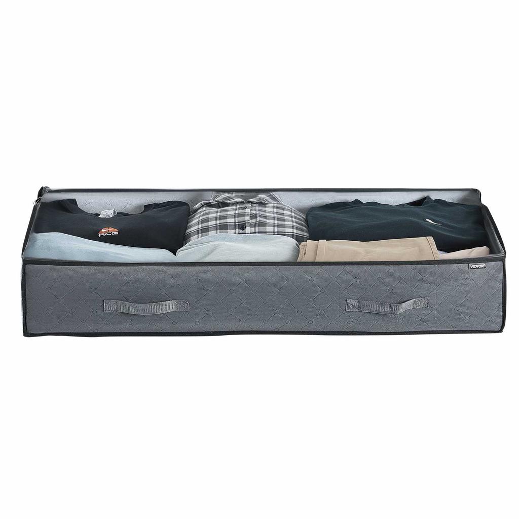 VEVOR Under Bed Storage with Clear Lids, 996 x 500 x 180 mm, 90L Large Underbed Clothes Storage Containers