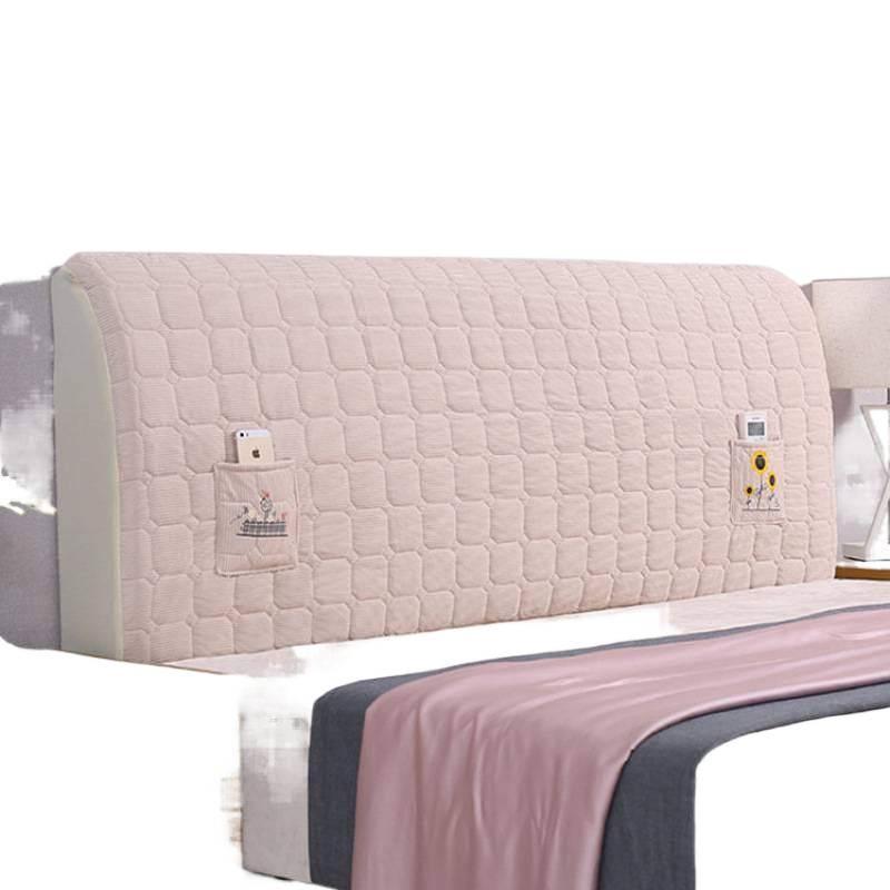 Modern Quilted Corduroy Upholstered Headboard Cover with Backrest
