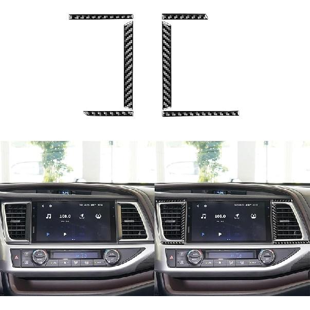 Real Soft Carbon Fiber Car Ignition Lock Panel Engine Start Stop Switch Cover Trim Sticker Auto Interior Accessories Compatible with Toyota