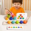 Wooden Montessori Educational Toys For Kids Color Matching Ball Stacking Cups Game Cognition Preschool Learning Teaching Aids