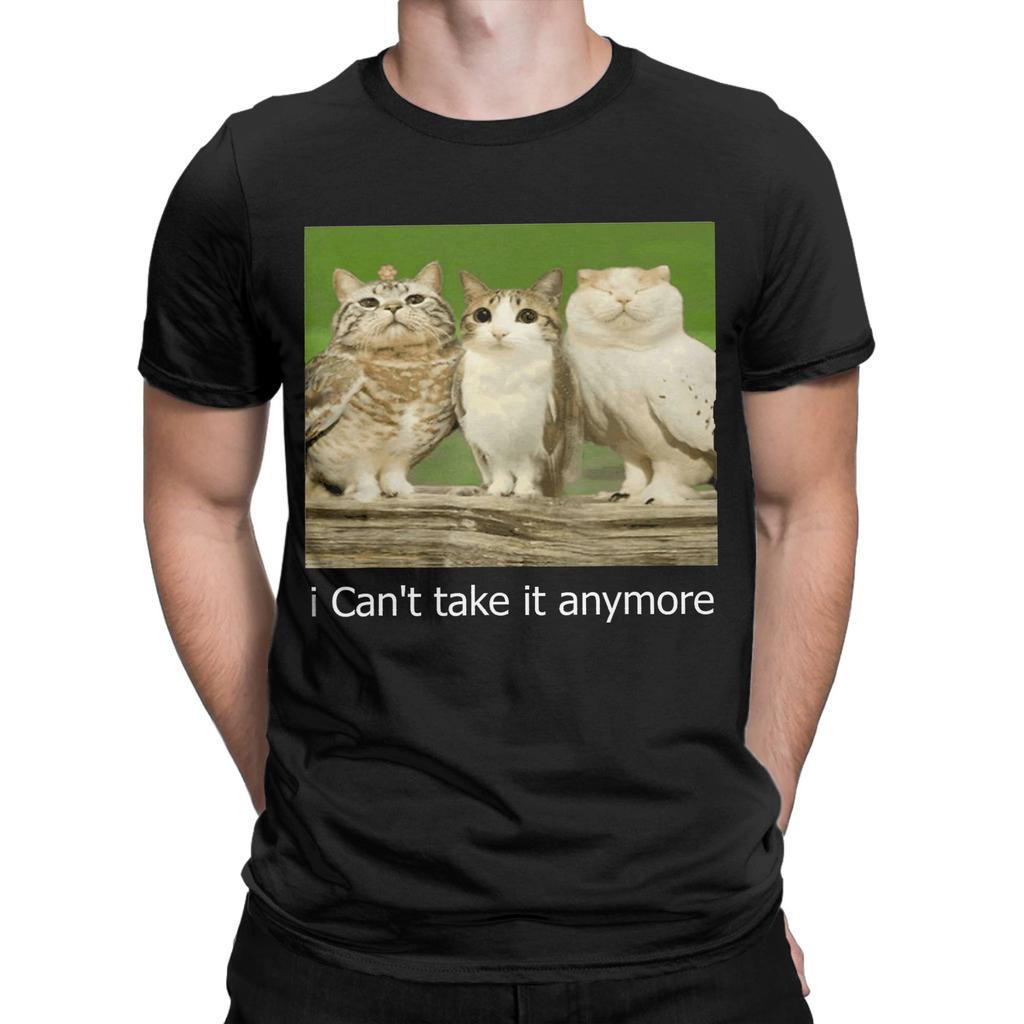 Oversized TShirt Beach Cat Owl Funny Meowl Cursed Internet T Shirts Pure Cotton Tee Shirt for Couple Y2K Short Sleeve Top Tees