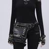 Waist Bag with Belt Steampunk Leg Strap Biker Themed Fanny Pack for Bikers,